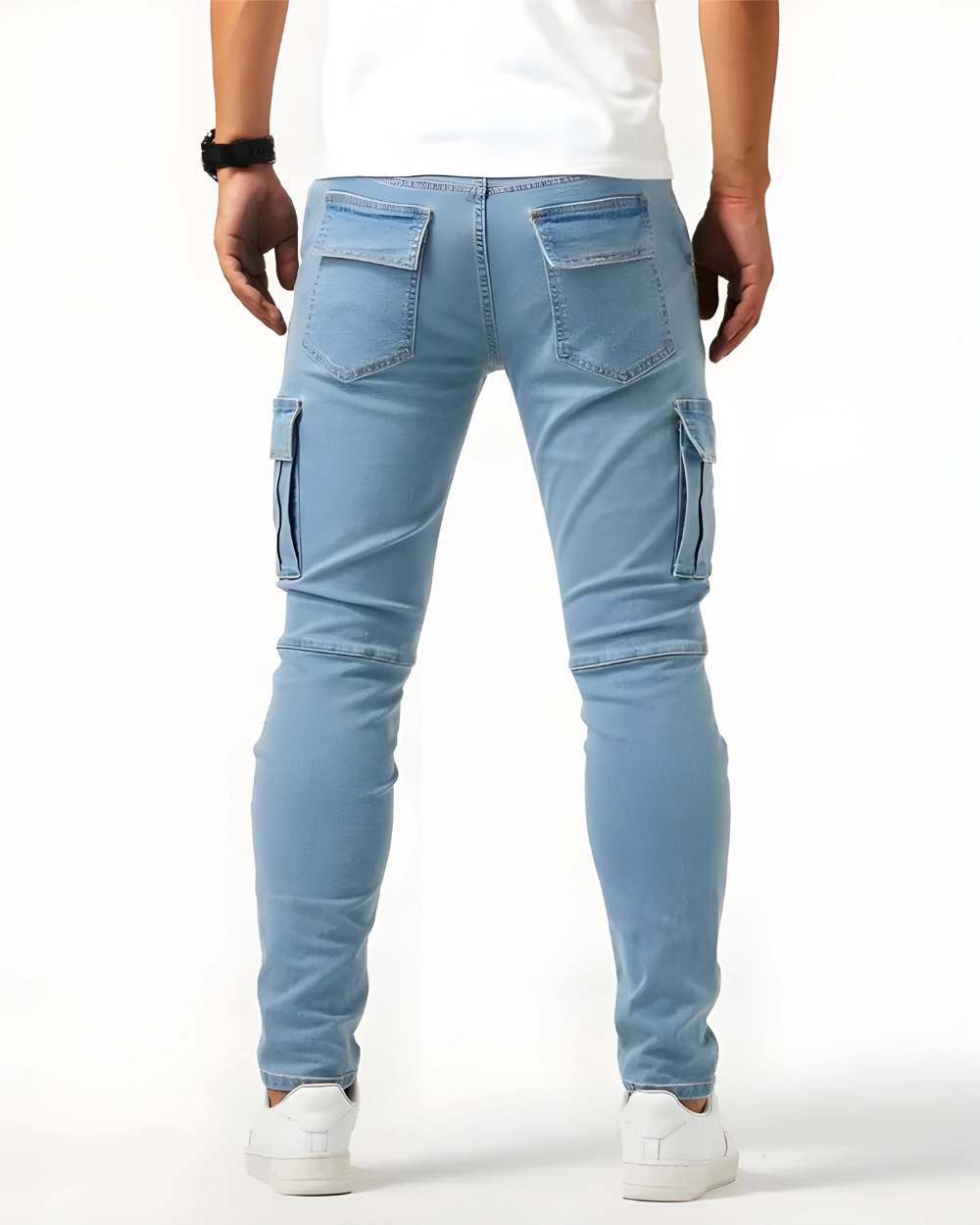 Drake | Pantalón Cargo Denim Elástico