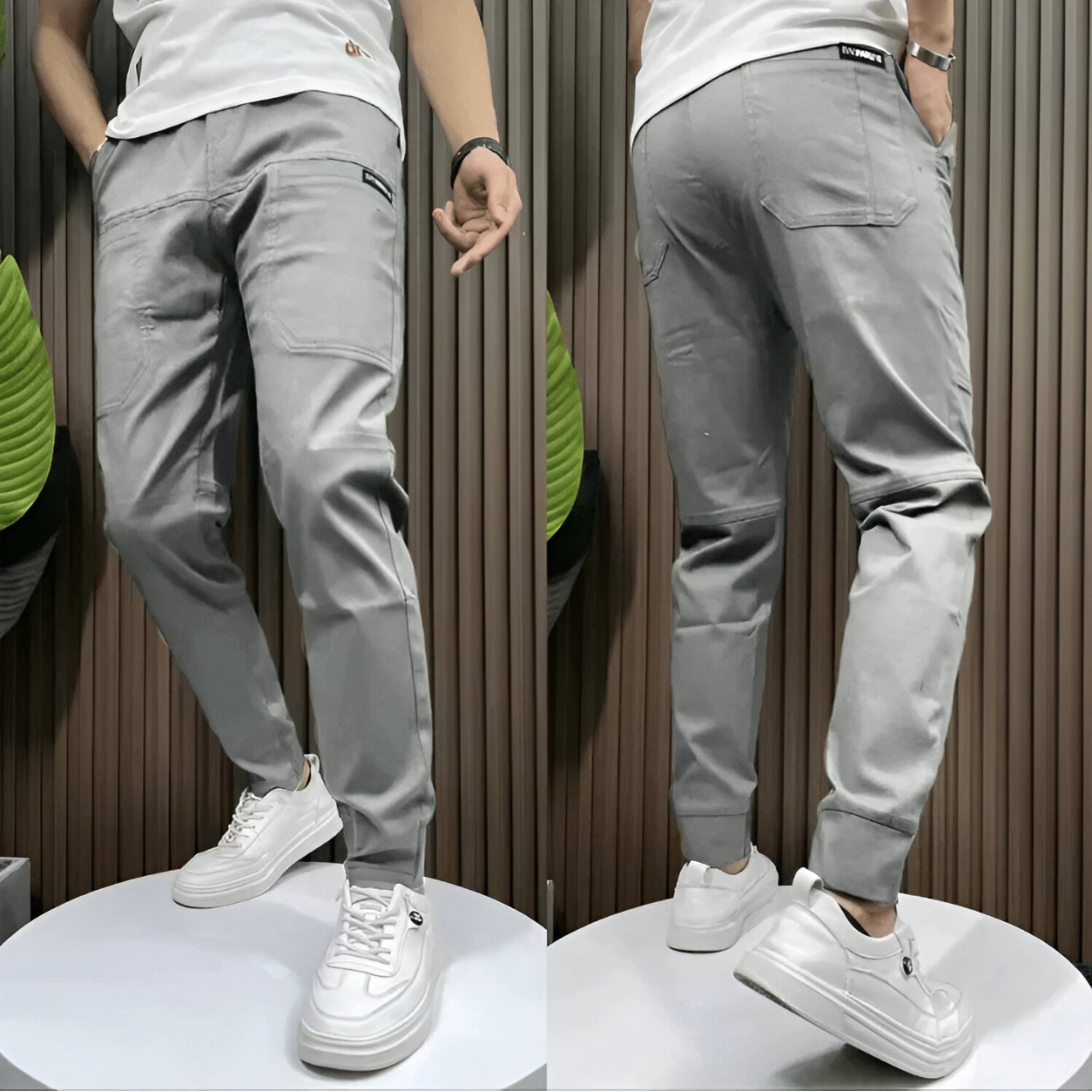 Leo | Pantalones cargo elásticos informales para hombre